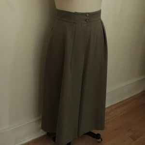 1980's Olive Drab Wool Twill Dior Separates Skirt